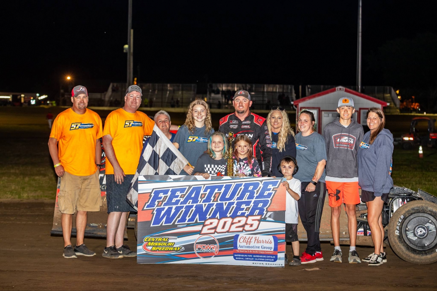Chad Clancy claimed the nightcap B-Mod win on Saturday at CMS!  Photo by Josh Allee.